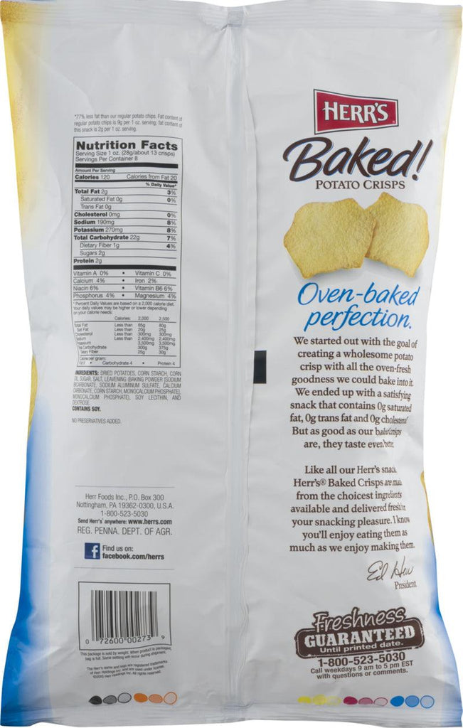 Herr'S Original Baked Potato Crisps 8 Oz. Bag- (4 Bags)