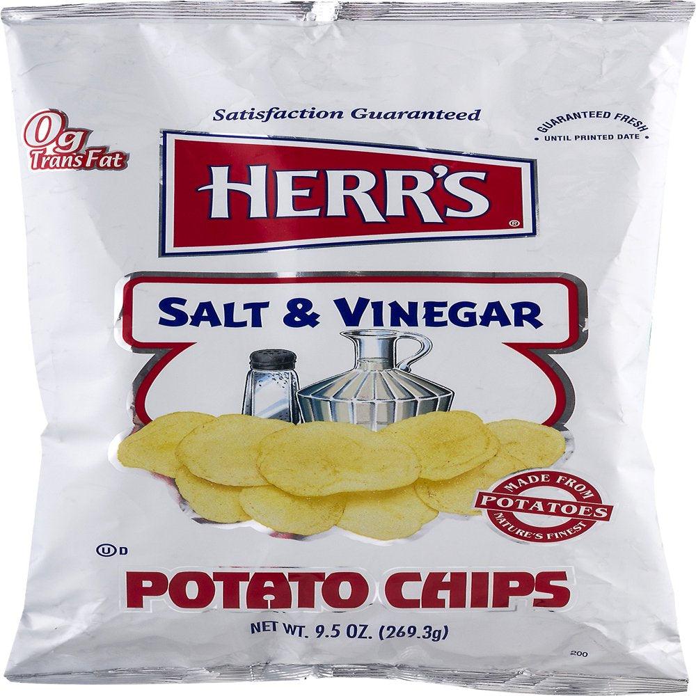 Herr'S Salt & Vinegar Potato Chips - 9.5 Oz. (3 Bags)