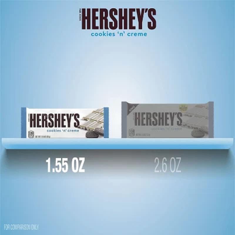 HERSHEY'S COOKIES 'N' CREME Candy, Bulk, Individually Wrapped, Bars (1.55 Oz., 36 Ct.)