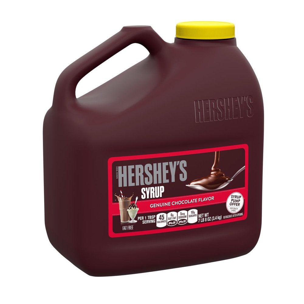 HERSHEY'S, Genuine Chocolate Syrup, Fat Free, Gluten Free, 7 Lb 8 Oz., Bulk Jug