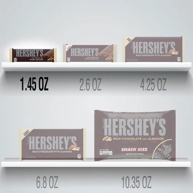 HERSHEY'S Milk Chocolate with Whole Almonds Treats, Bulk Individually Wrapped Candy Bars (1.45 Oz., 36 Ct.)