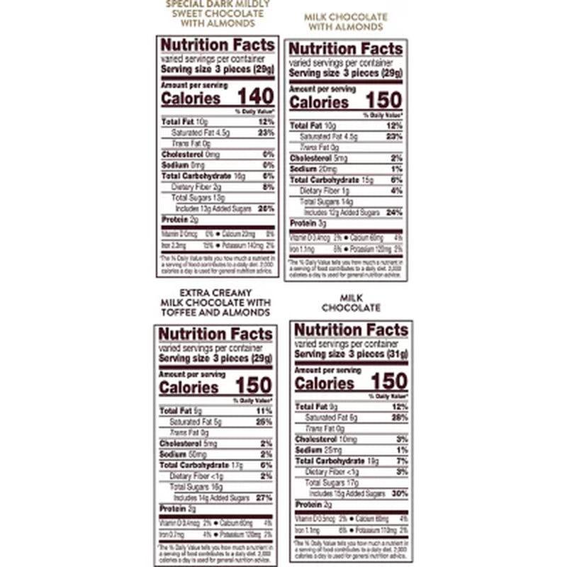 HERSHEY'S NUGGETS Milk and SPECIAL DARK Chocolate Flavors Assorted, Bulk, Individually Wrapped, Gluten Free Candy Bars Bulk Bag (52 Oz., 145 Pcs.)