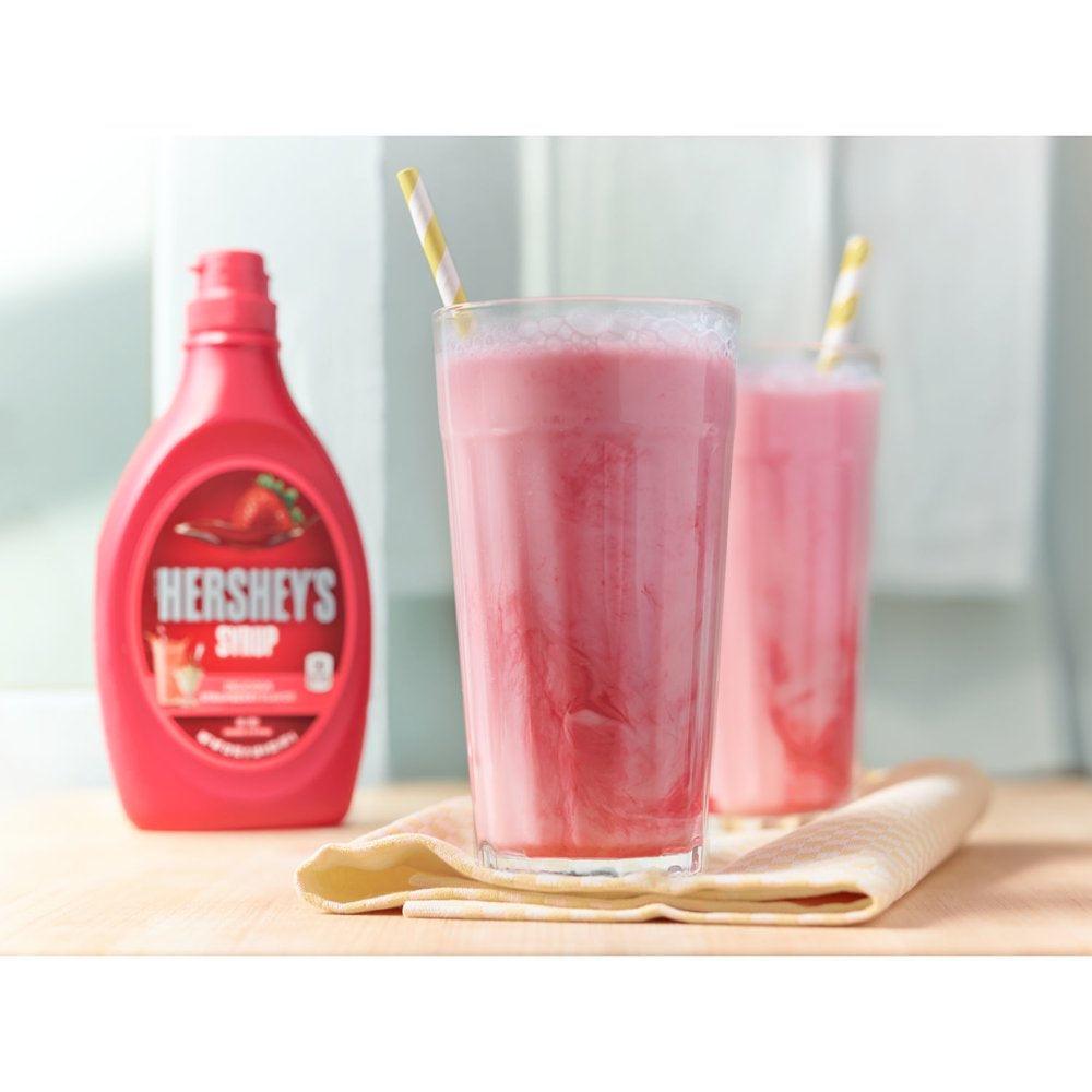 HERSHEY'S Strawberry Flavored Syrup Fat and Gluten Free, 22 Oz Bottle