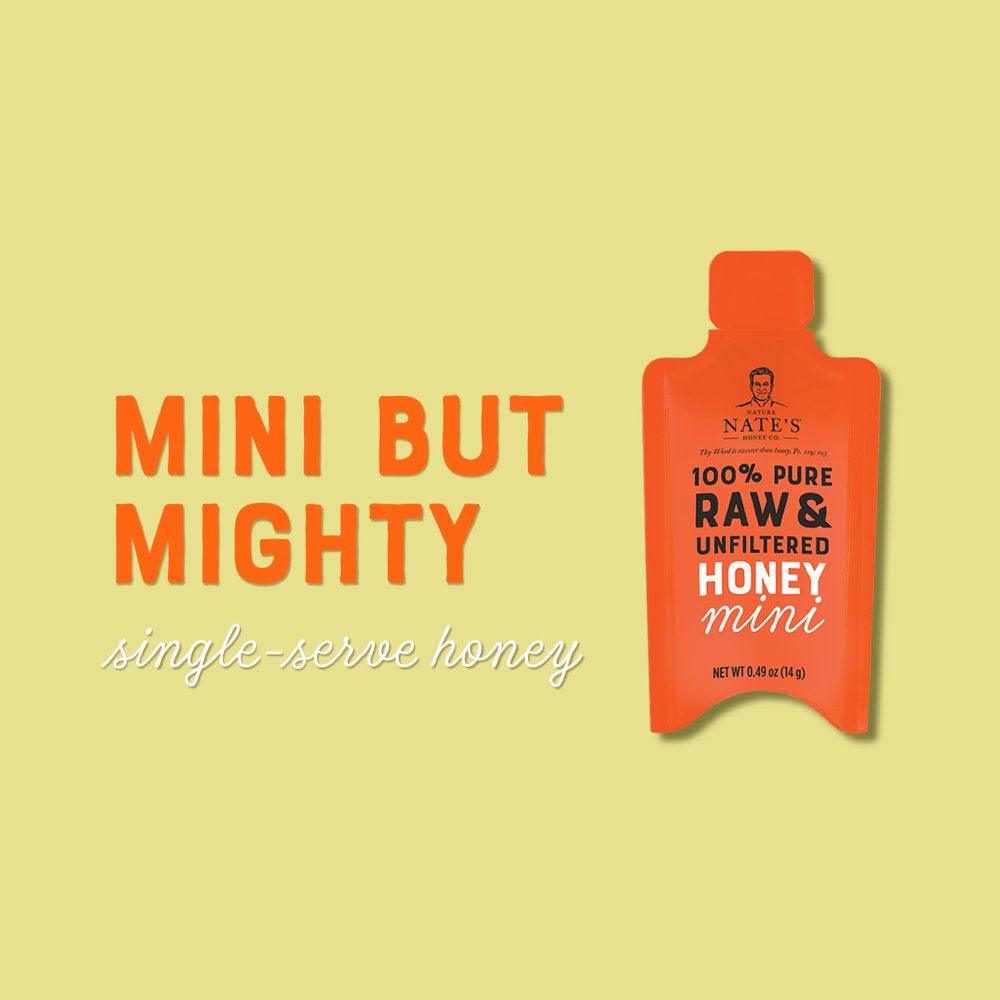 Honey Minis: 100% Pure Raw and Unfiltered Honey - 20 Single Serve Packets