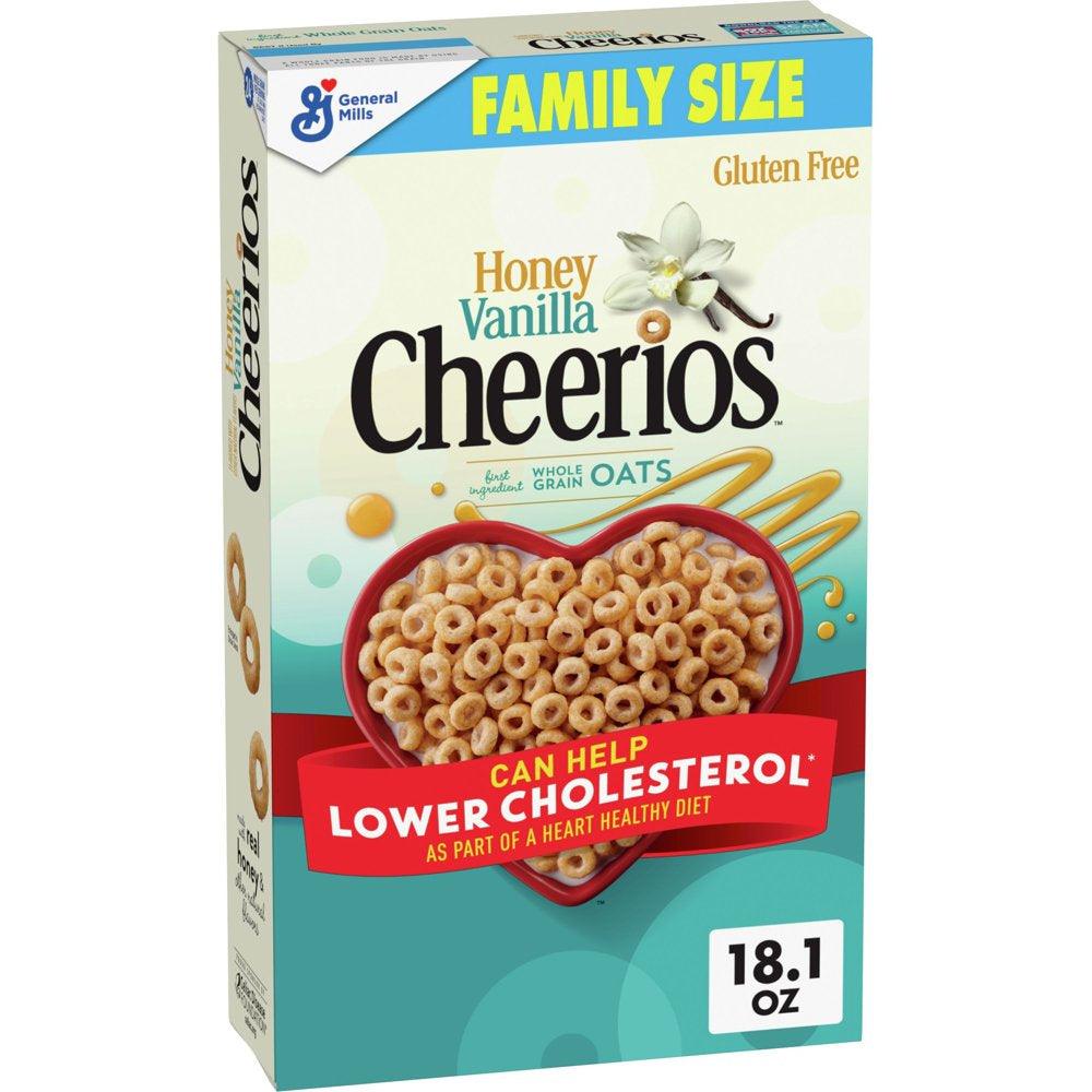 Honey Vanilla Cheerios, Heart Healthy Cereal, 18.1 OZ Family Size Box