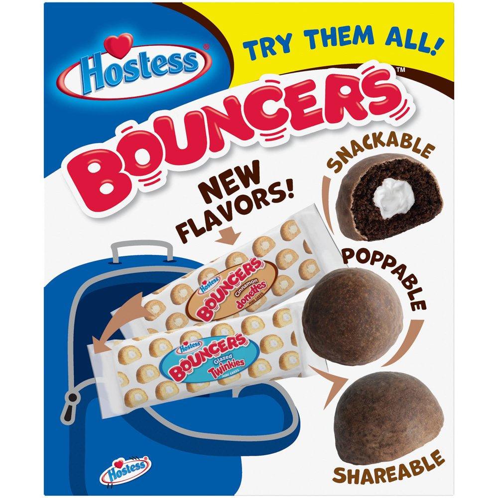 HOSTESS BOUNCERS Glazed Chocolate DING DONGS, Packable Pouches, Perfect for Lunchboxes – 5 Pouches , 8.2 Oz