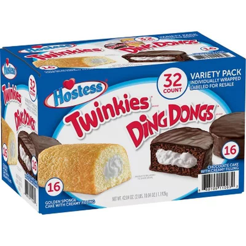 Hostess Twinkies and Ding Dongs Variety Pack (1.31 Oz., 32 Pk.)