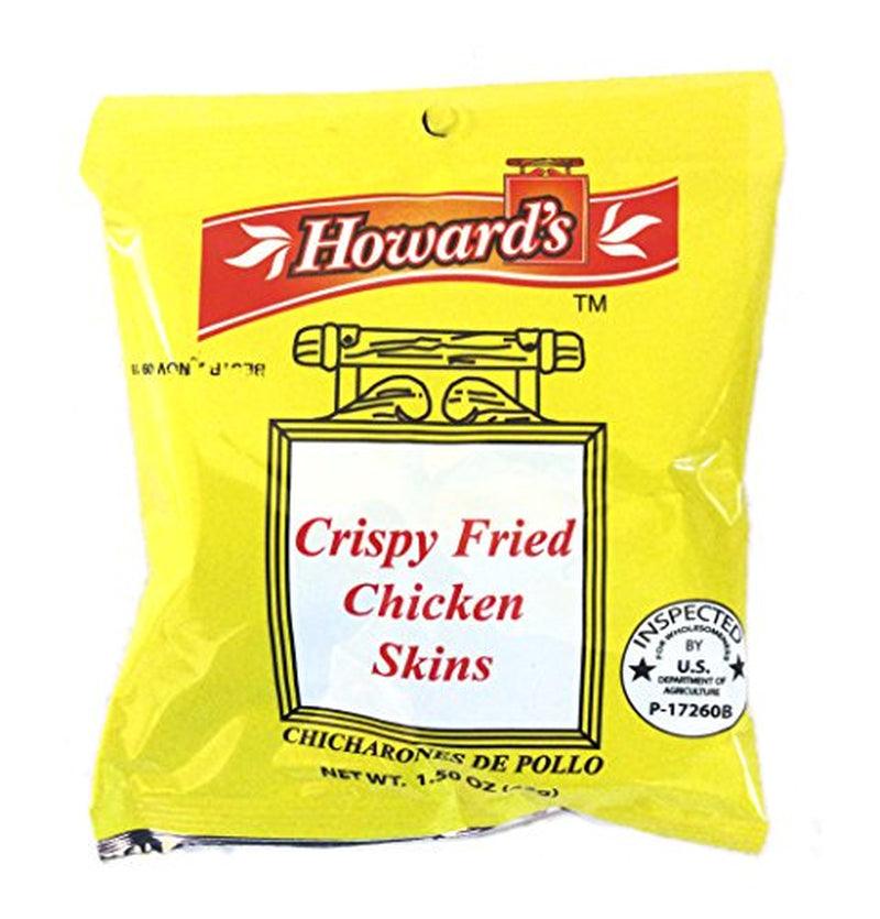 Howard'S Crispy Fried Chicken Skins - Chicharrones De Pollo, 1.5Oz, Pack of 4