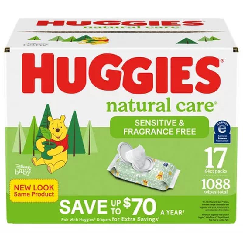 Huggies Natural Care Sensitive Baby Wipes, Fragrance Free (1088 Ct.)