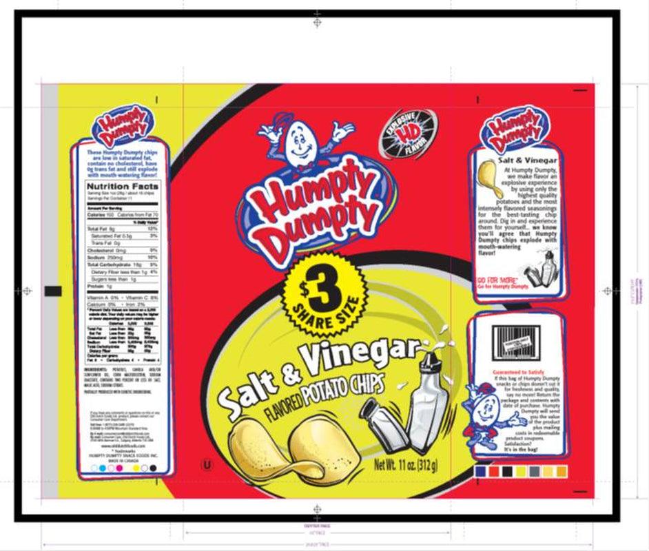 Humpty Dumpty Salt & Vinegar Flavored Potato Chips, 11 Oz.