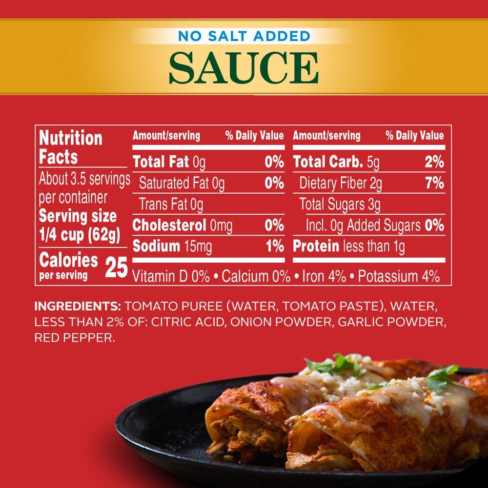 Hunt'S Tomato Sauce, No Salt Added, 8 Oz Can