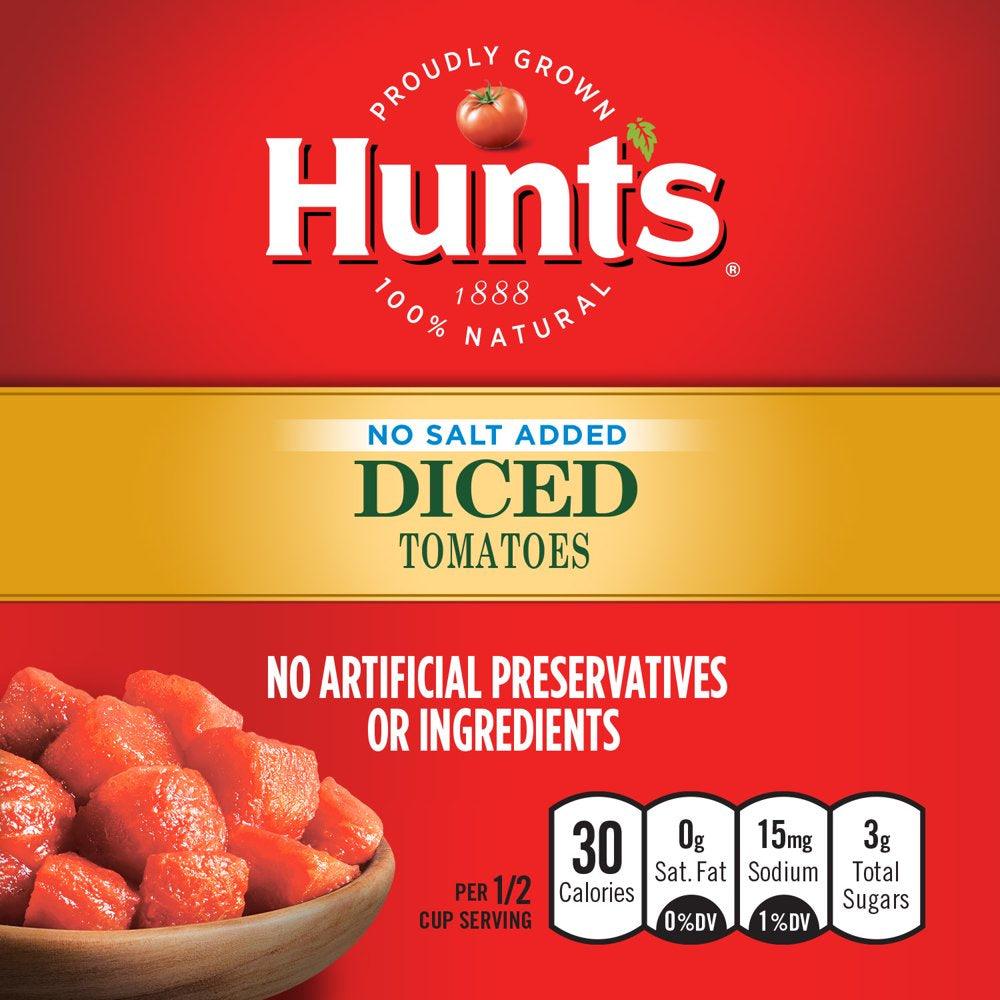 Hunts Diced Tomatoes No Salt Added, 14.5 Oz