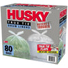 Husky 55-Gallon Clear Flap Tie Drum Liner Trash Bags (80 Ct.)