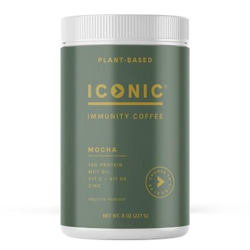 ICONIC Protein Immunity Coffee Powder with Pea Protein, Mocha (8 Oz.)