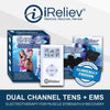 Ireliev Dual Channel TENS + EMS System with Electrode Pads (2 Sizes)