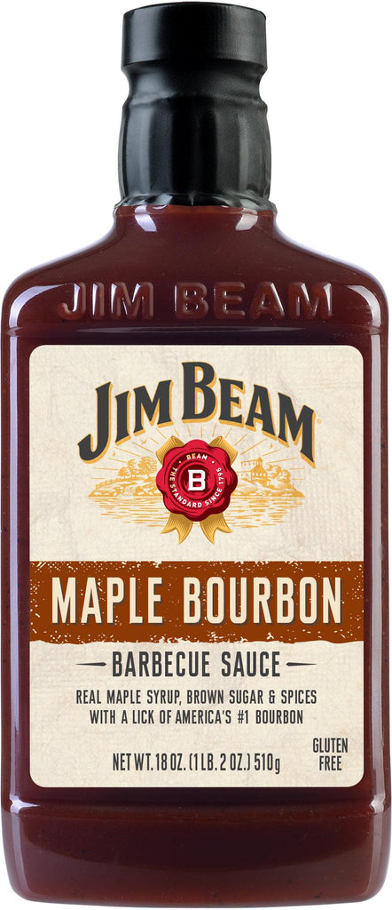 Jim Beam Maple Bourbon Barbecue Sauce, BBQ Grilling Sauce, 18 Oz