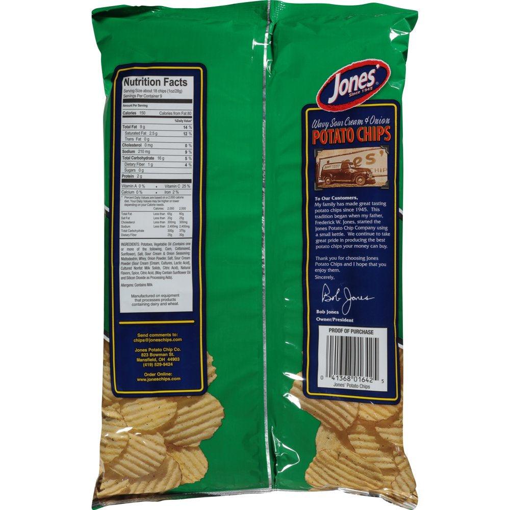 Jones' Wavy Sour Cream & Onion Flavored Potato Chips, 9 Oz.