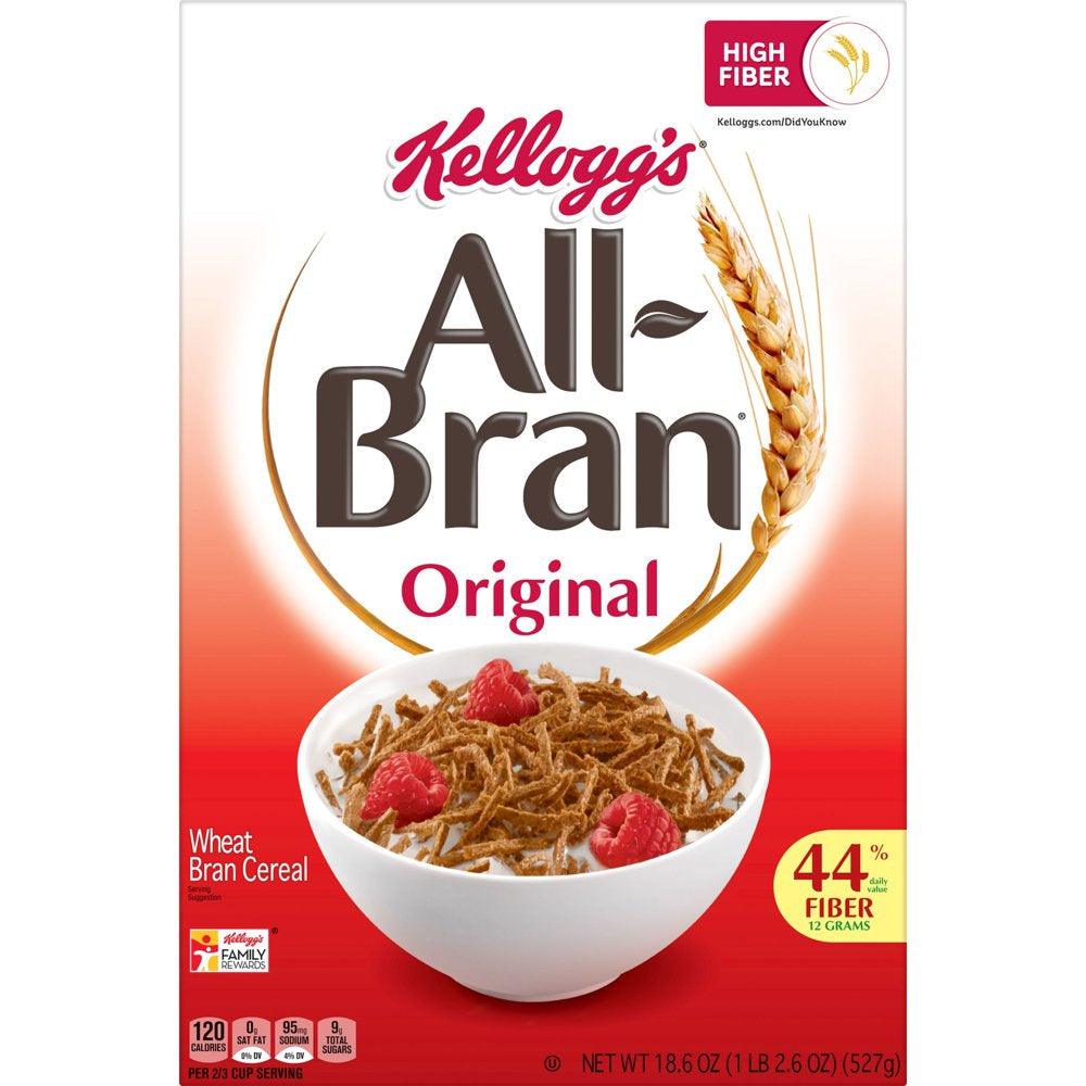 Kellogg'S All-Bran Original Cold Breakfast Cereal, 18.6 Oz