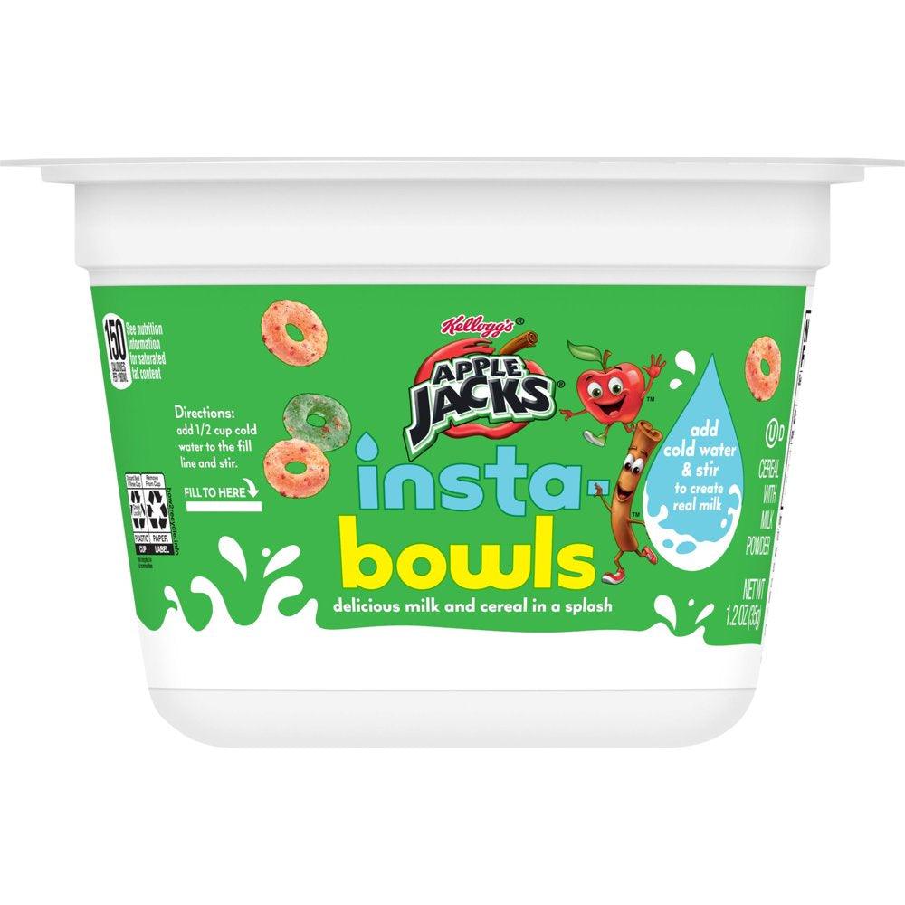 Kellogg'S Apple Jacks Insta-Bowls Original Cold Breakfast Cereal, 1.2 Oz