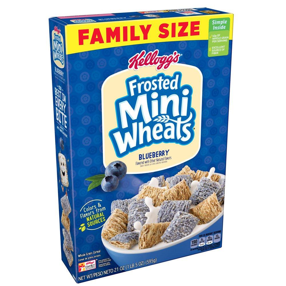 Kellogg'S Breakfast Cereal Frosted Mini-Wheats Blueberry 21 Oz