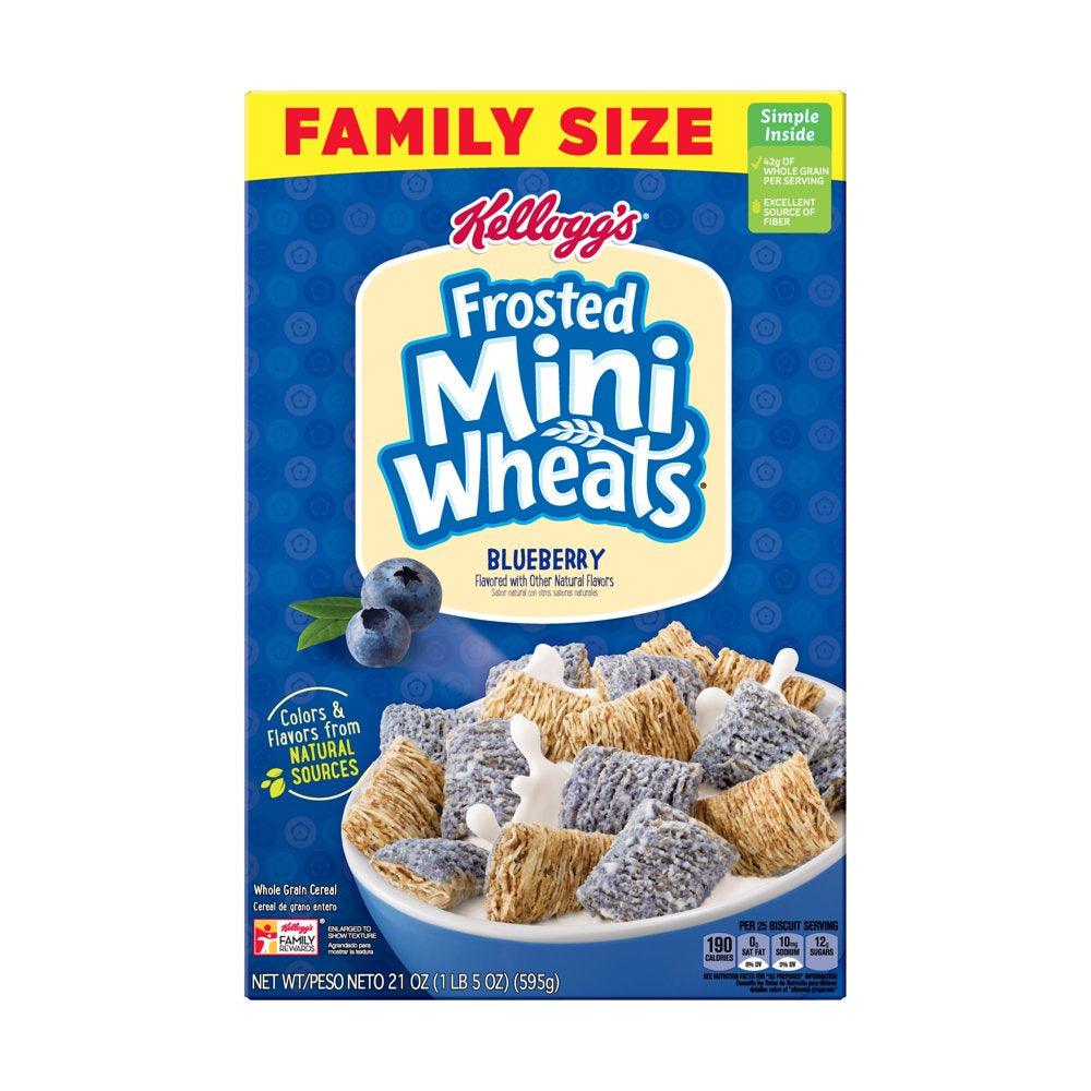 Kellogg'S Breakfast Cereal Frosted Mini-Wheats Blueberry 21 Oz