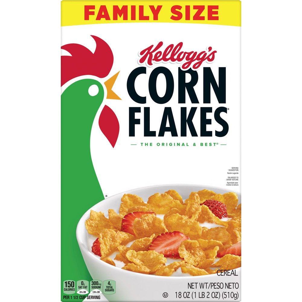 Kellogg'S Corn Flakes Original Breakfast Cereal, 18 Oz