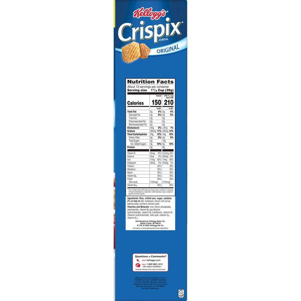 Kellogg'S Crispix Original Cold Breakfast Cereal, 18 Oz