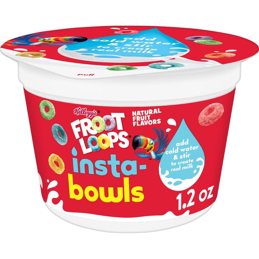 Kellogg'S Froot Loops Insta-Bowls Original Cold Breakfast Cereal, 1.2 Oz