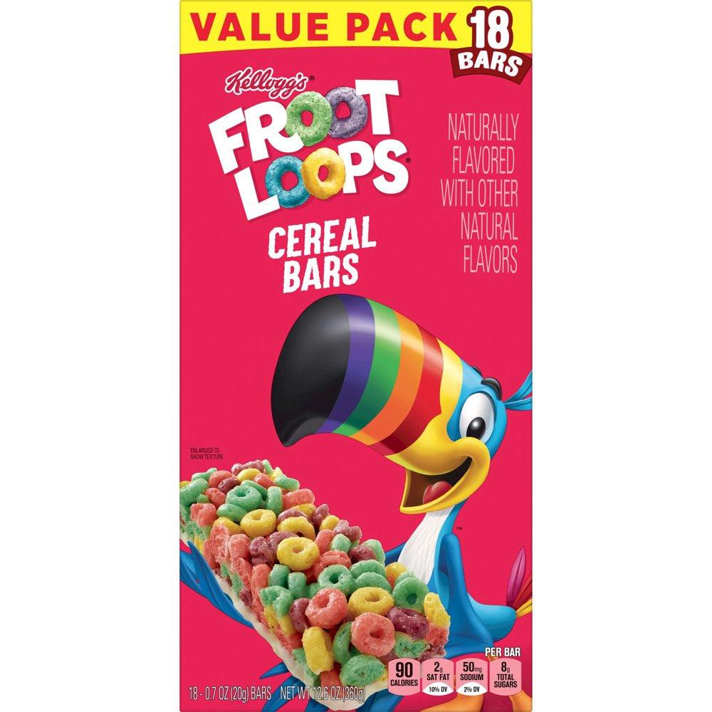 Kellogg'S Froot Loops Original Chewy Cereal Bars, 12.6 Oz, 18 Count