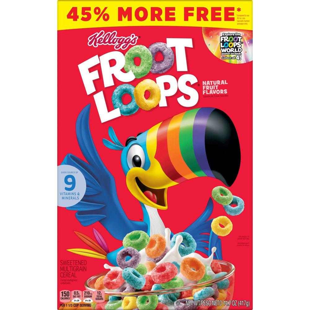 Kellogg'S Froot Loops Original Cold Breakfast Cereal, 14.7 Oz