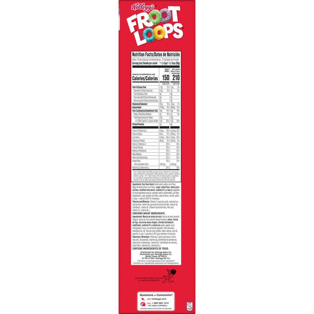 Kellogg'S Froot Loops Original Cold Breakfast Cereal, 18.4 Oz