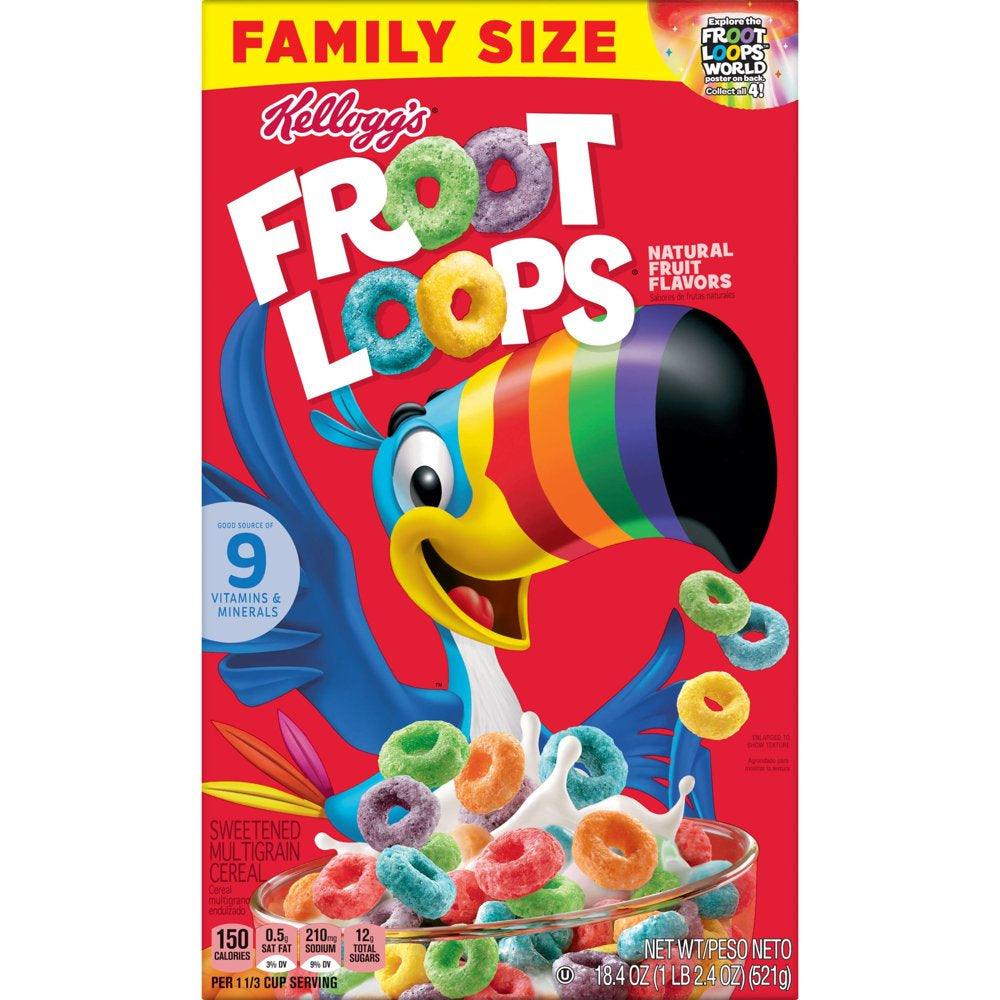 Kellogg'S Froot Loops Original Cold Breakfast Cereal, 18.4 Oz