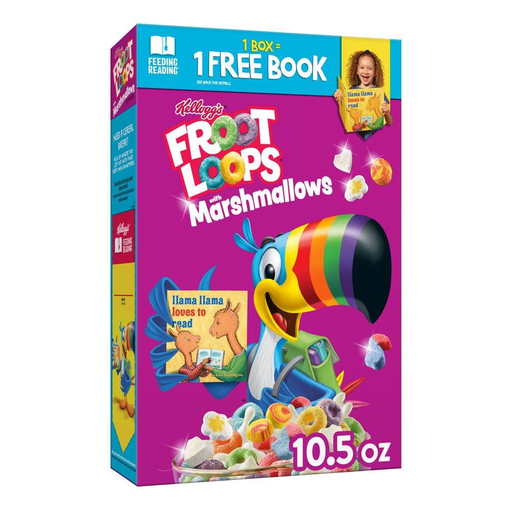 Kellogg'S Froot Loops Original with Marshmallows Cold Breakfast Cereal, 10.5 Oz