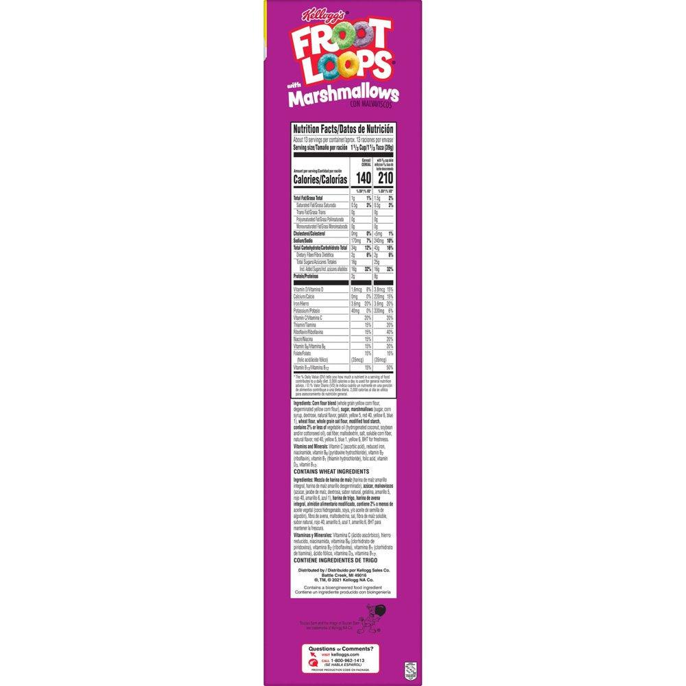 Kellogg'S Froot Loops Original with Marshmallows Cold Breakfast Cereal, 18.7 Oz