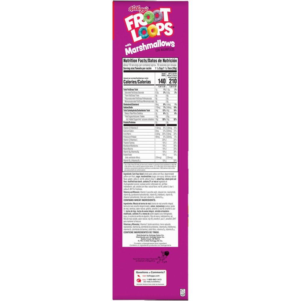 Kellogg'S Froot Loops Original with Marshmallows Cold Breakfast Cereal, 26.3 Oz