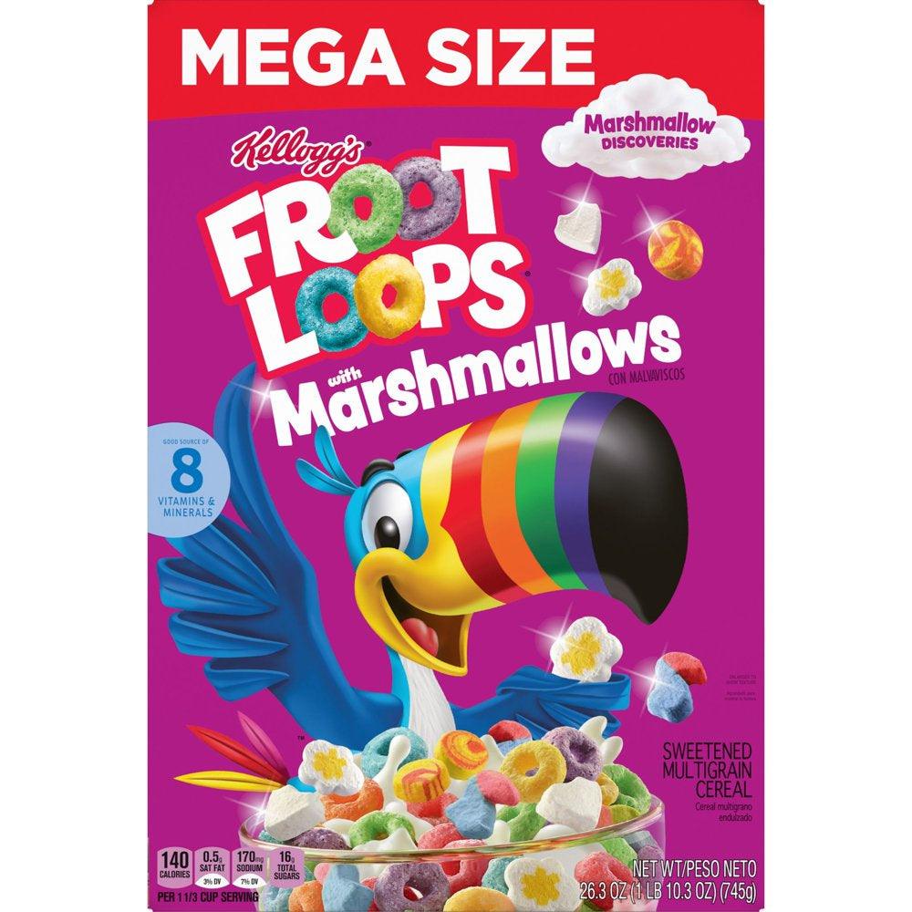 Kellogg'S Froot Loops Original with Marshmallows Cold Breakfast Cereal, 26.3 Oz