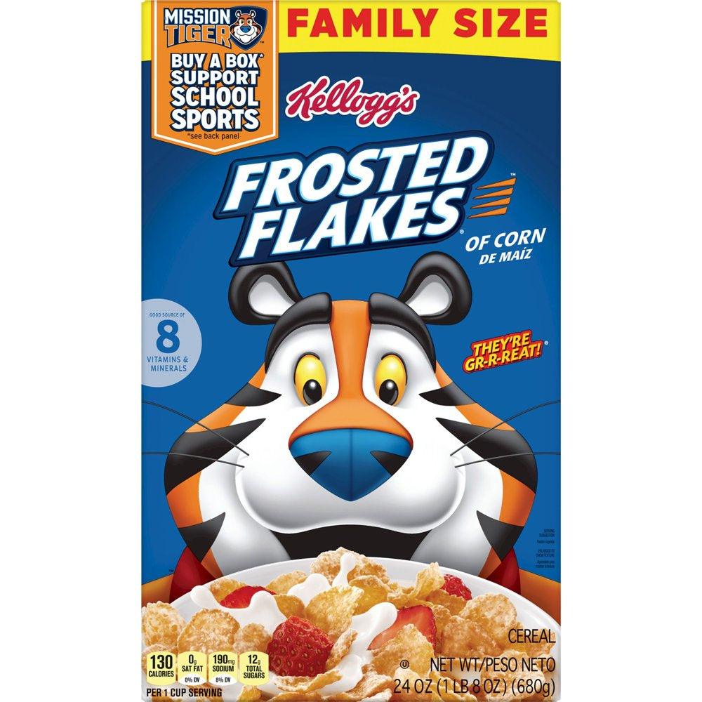 Kellogg'S Frosted Flakes Breakfast Cereal, Kids Snacks, Original, 24 Oz, Box