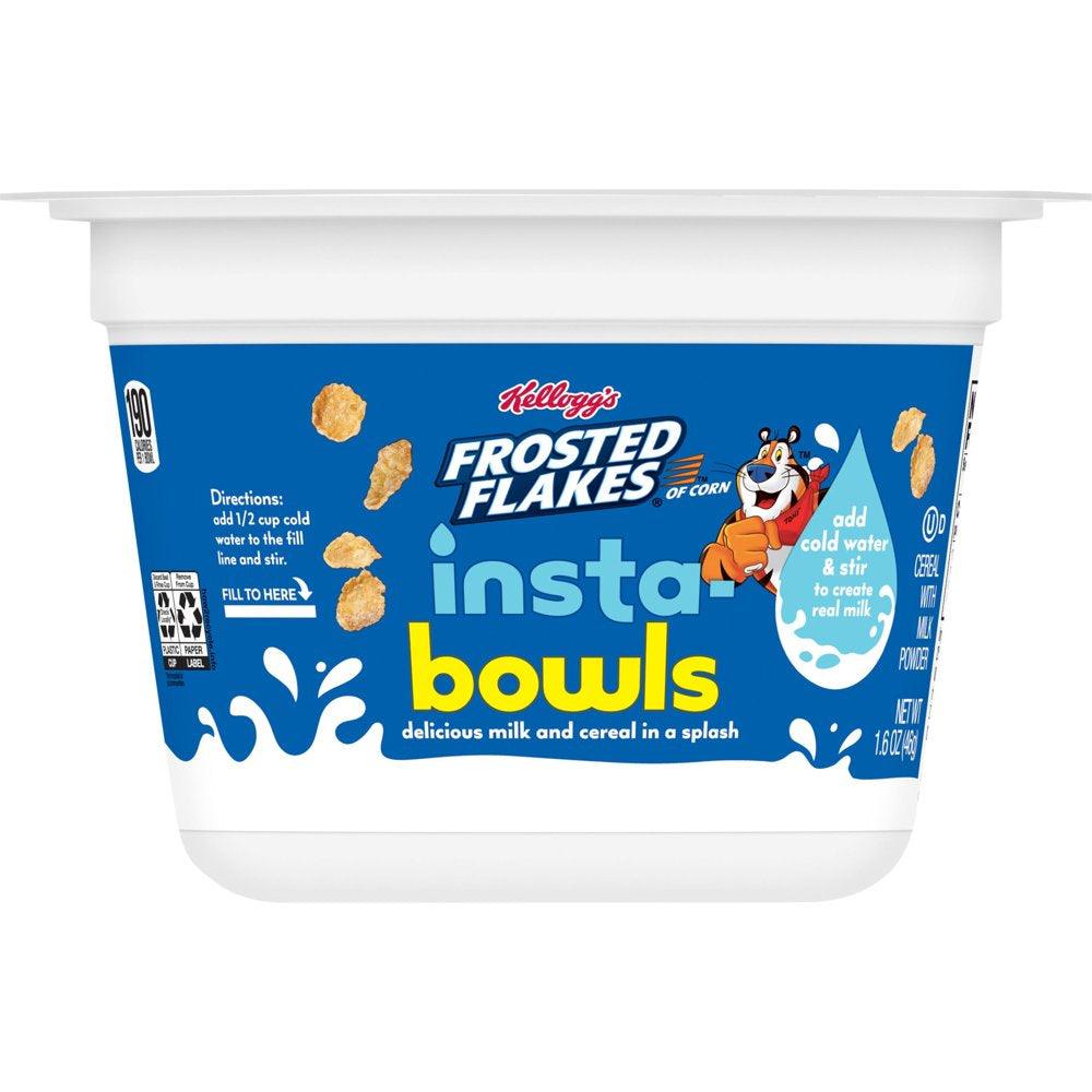 Kellogg'S Frosted Flakes Insta-Bowls Original Cold Breakfast Cereal, 1.6 Oz