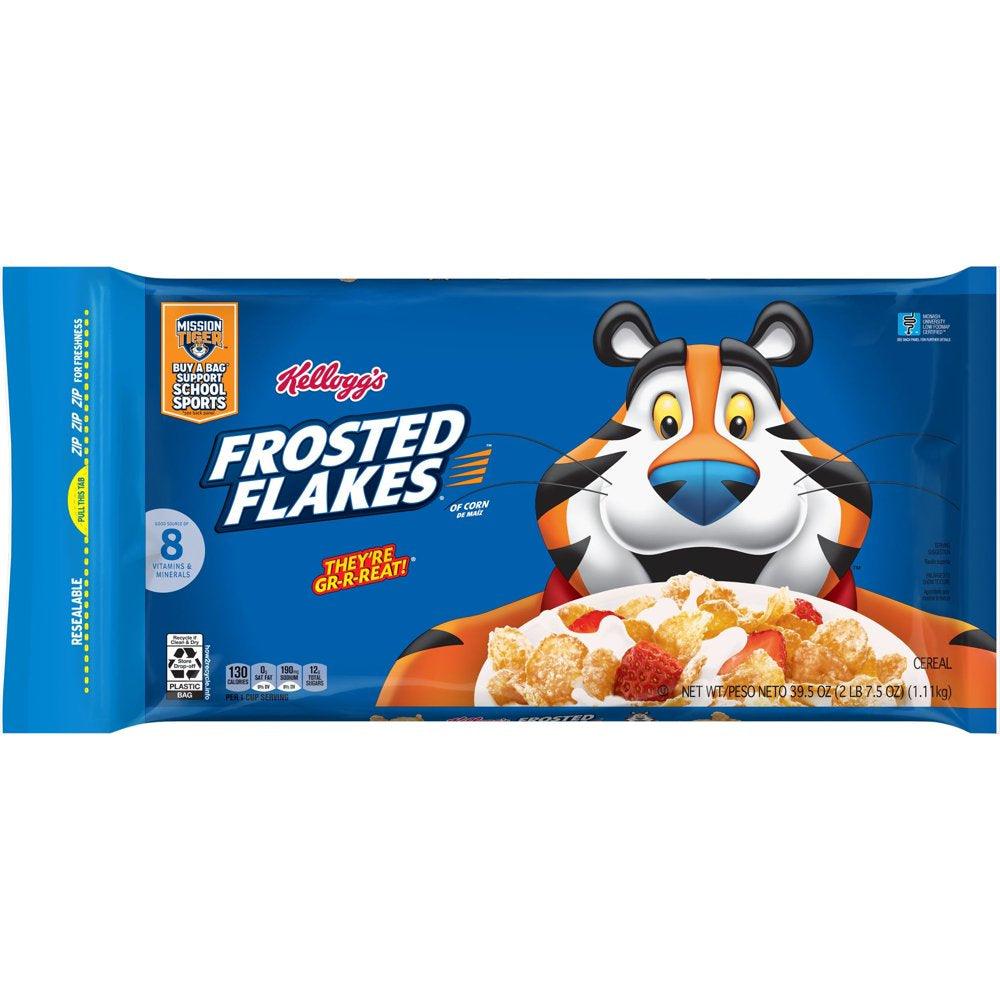 Kellogg'S Frosted Flakes Original Cold Breakfast Cereal, 39.5 Oz