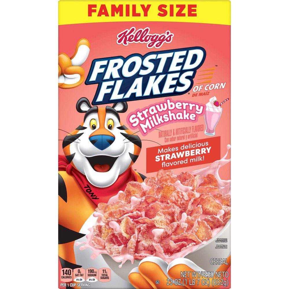 Kellogg'S Frosted Flakes Strawberry Milkshake Cold Breakfast Cereal, 23 Oz