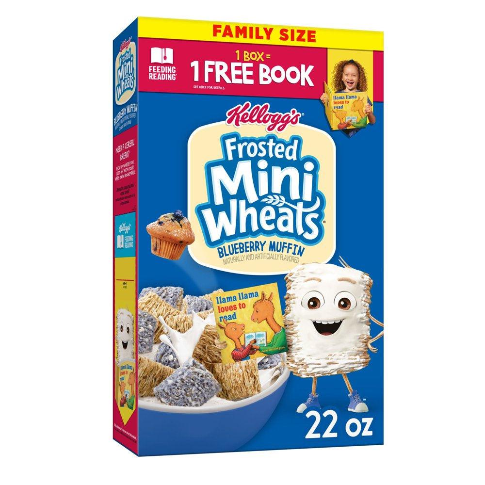 Kellogg'S Frosted Mini-Wheats Blueberry Muffin Cold Breakfast Cereal, 22 Oz