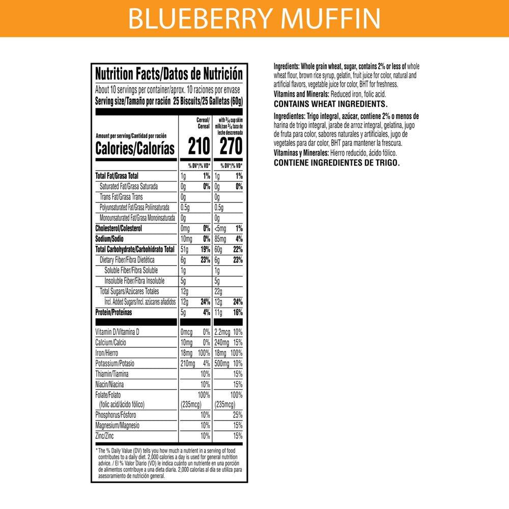 Kellogg'S Frosted Mini-Wheats Blueberry Muffin Cold Breakfast Cereal, 22 Oz