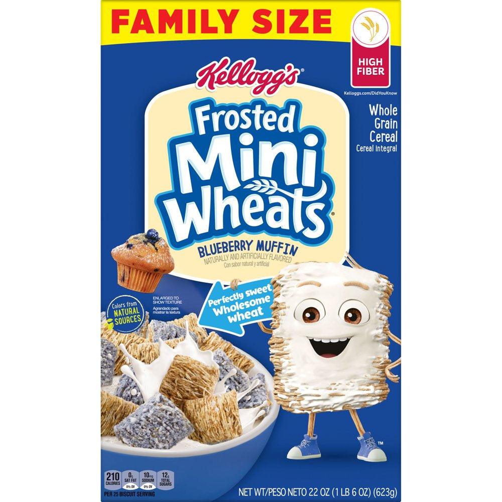 Kellogg'S Frosted Mini-Wheats Blueberry Muffin Cold Breakfast Cereal, 22 Oz