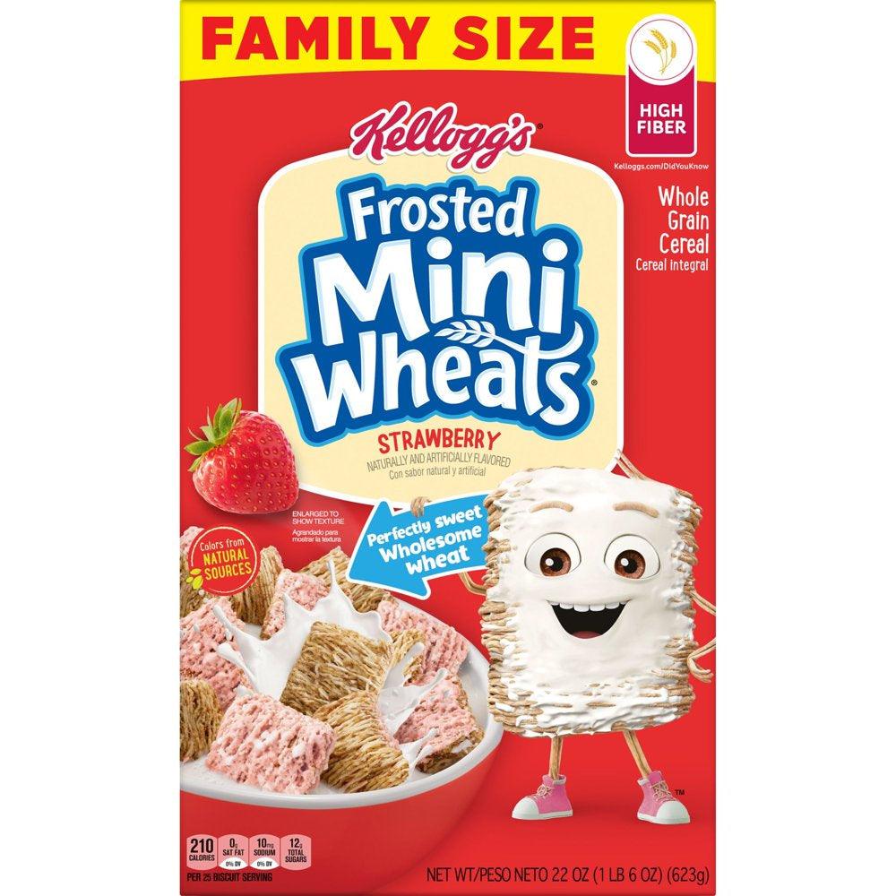 Kellogg'S Frosted Mini-Wheats Strawberry Cold Breakfast Cereal, 22 Oz