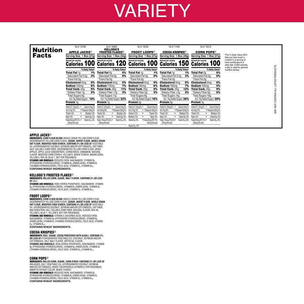 Kellogg'S Fun Pak Variety Pack Cold Breakfast Cereal, 8.56 Oz, 8 Count