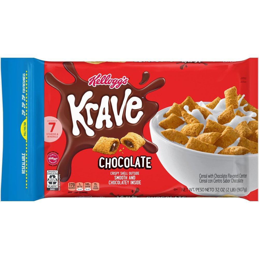 Kellogg'S Krave Chocolate Cold Breakfast Cereal, 32 Oz