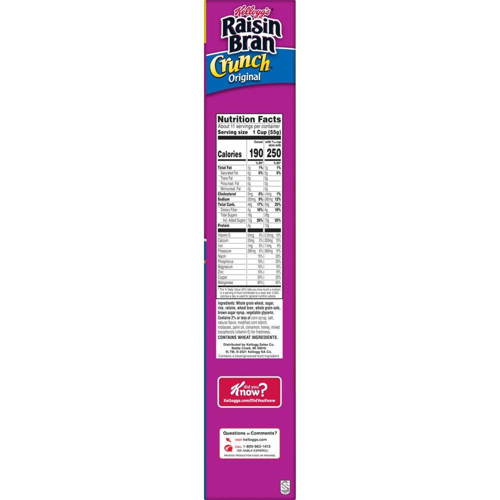 Kellogg'S Raisin Bran Crunch Original Breakfast Cereal, 22.5 Oz