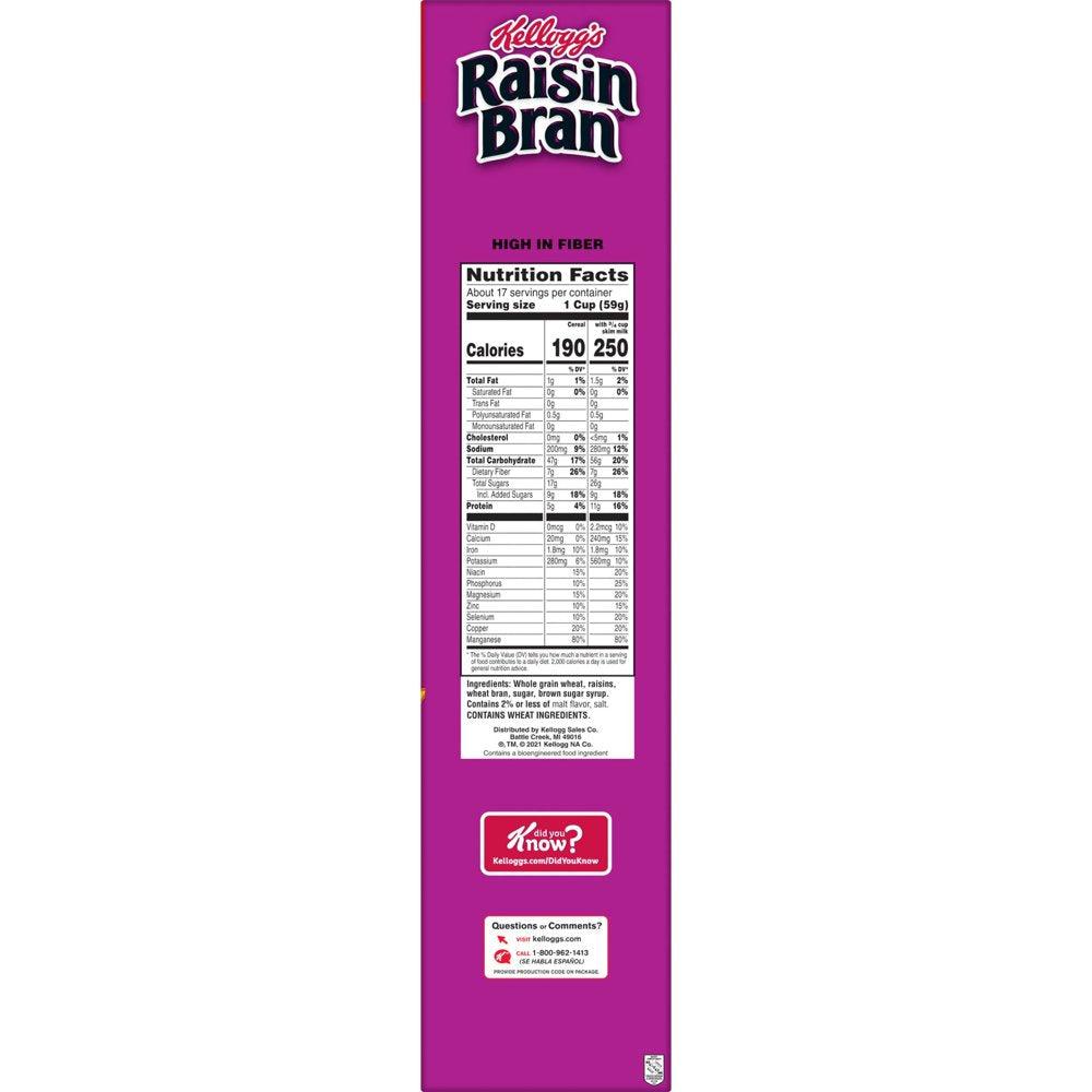 Kellogg'S Raisin Bran Original Cold Breakfast Cereal, 37 Oz