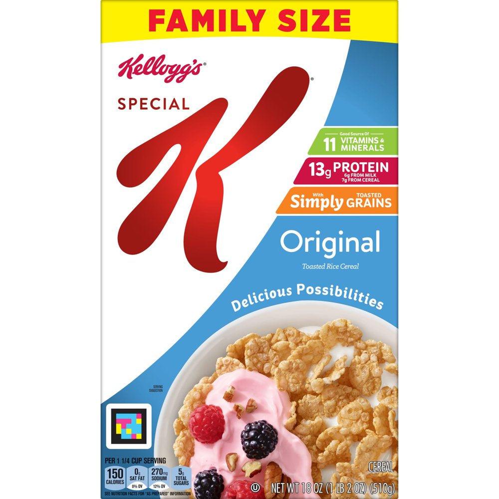 Kellogg'S Special K Original Cold Breakfast Cereal, 18 Oz