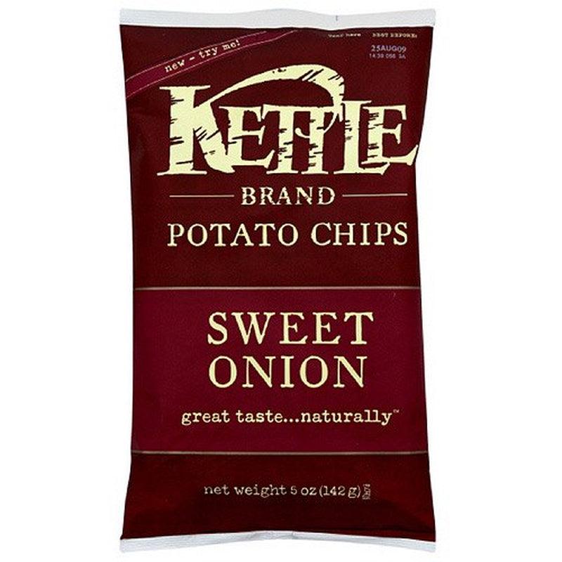 Kettle Brand Chips Sweet Onion Potato Chips, 5 Oz (Pack of 15)